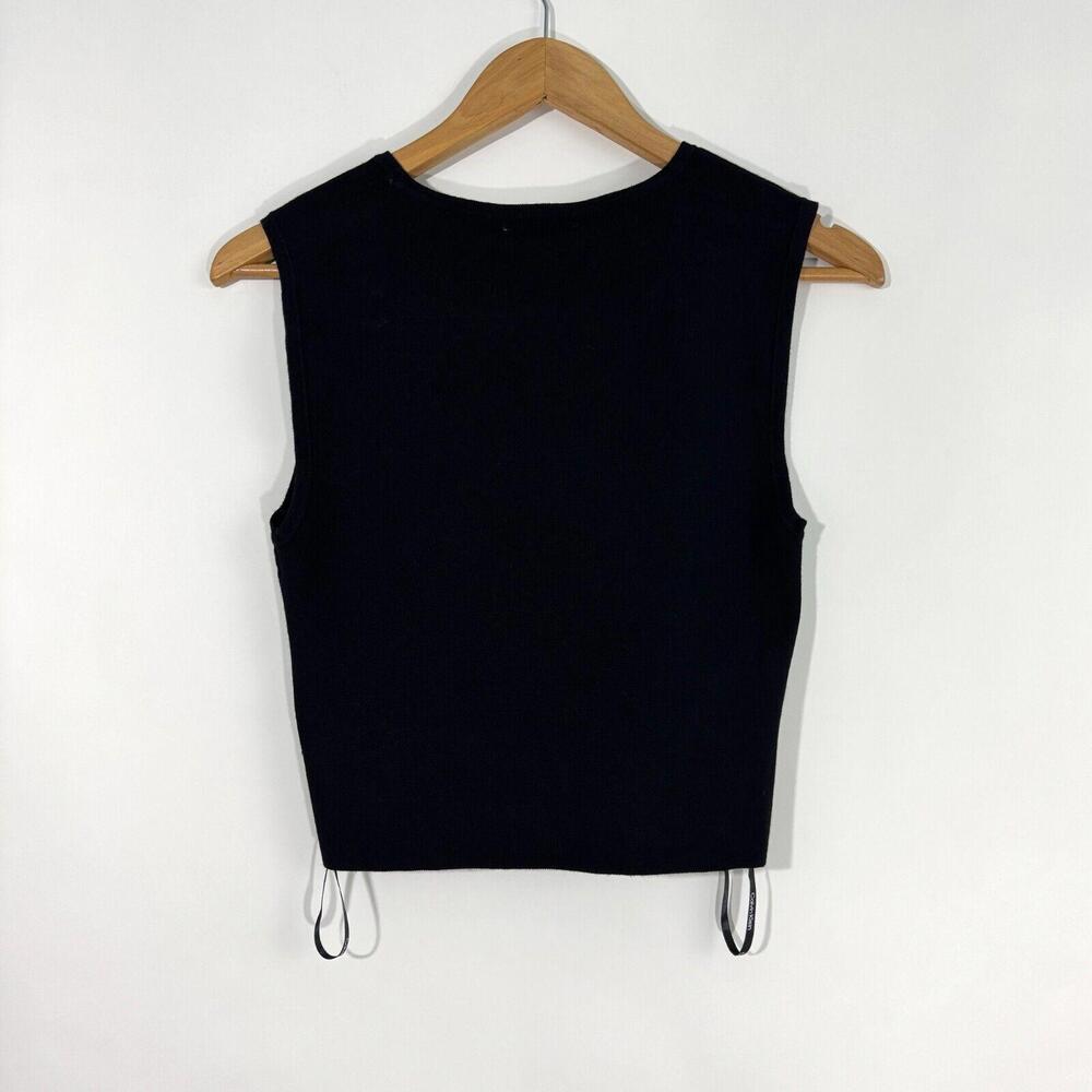 Calvin Klein Women’s Size Large Solid Black Ribbed Knit Cropped Tank Top New - Picture 6 of 6